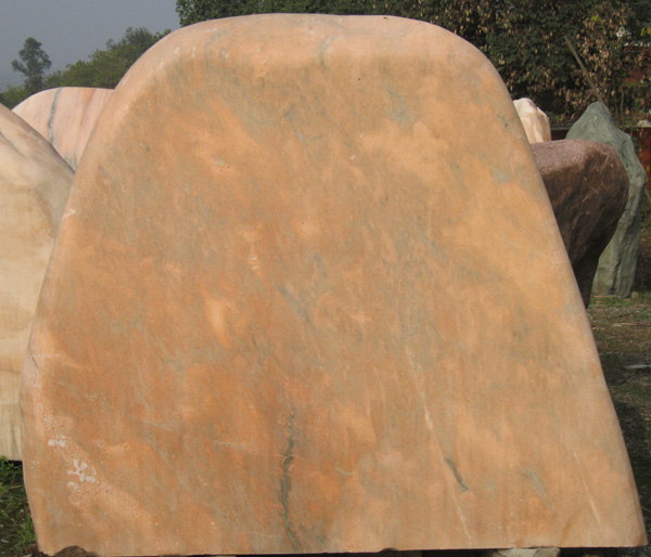 晚霞红景观石019